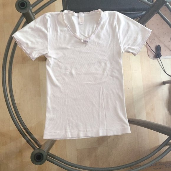 HENRI Size 3 girl's V-neck t-shirt short sleeve - Picture 1 of 2